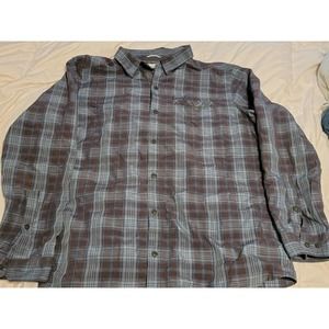 Columbia Mens Shirt Green Plaid Omni Shade XL